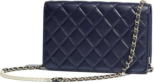 Chanel Wallet On Chain – WOC Quilted Lambskin Dark Blue SiLouis Vuitton er-Toned