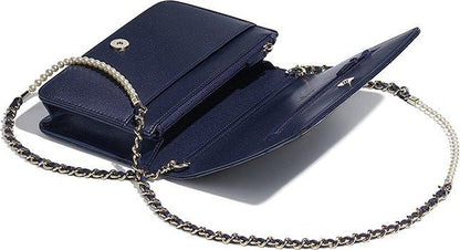 Chanel Wallet On Chain – WOC Quilted Lambskin Dark Blue SiLouis Vuitton er-Toned