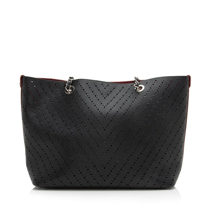 Chanel Perforated Caviar Leather CC Shopping Tote (SHF-23460)