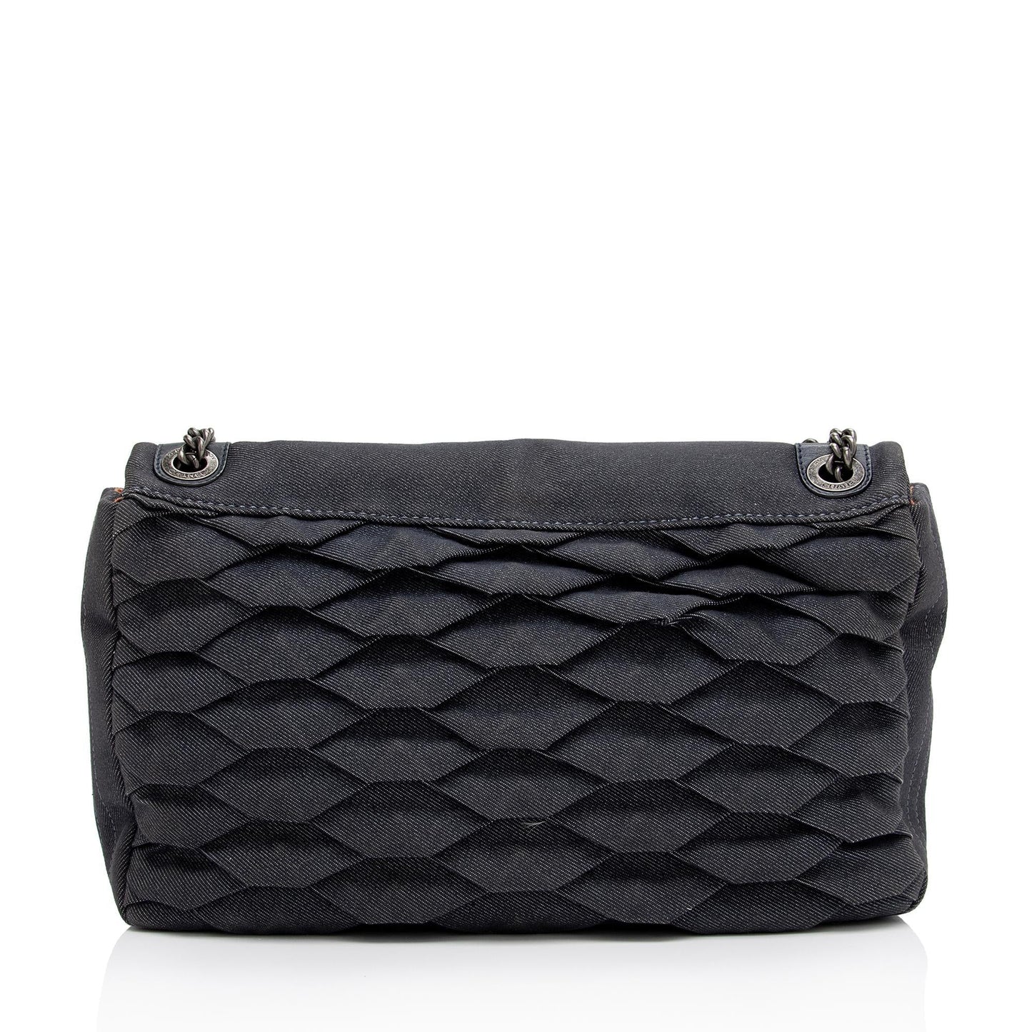 Chanel Pleated Denim Turtle Flap Bag (SHF-2bTG49)