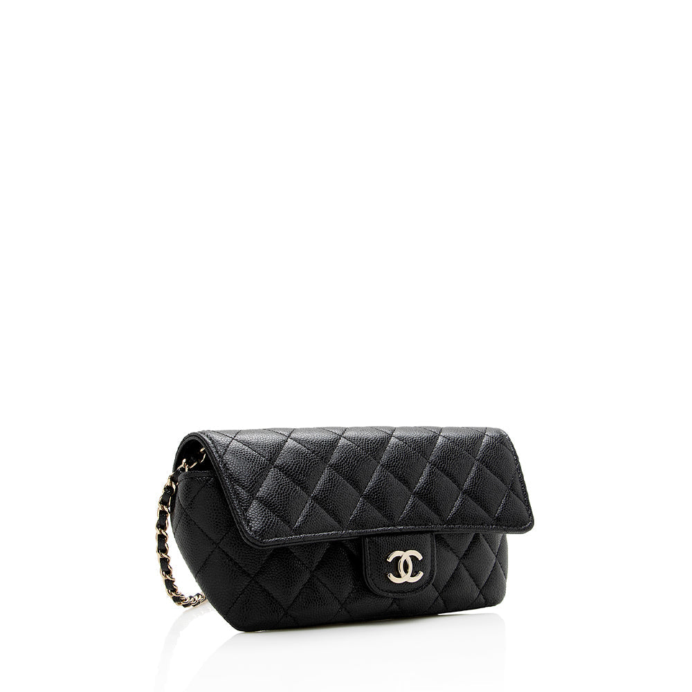 Chanel Quilted Caviar Leather Mini Chain Bag (SHF-18802)