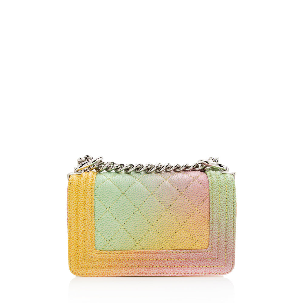 Chanel Quilted Caviar Leather Rainbow Paris-Cuba Mini Boy Bag - FINAL SALE (SHF-18995)