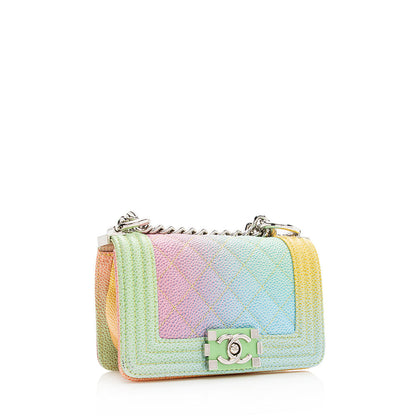 Chanel Quilted Caviar Leather Rainbow Paris-Cuba Mini Boy Bag - FINAL SALE (SHF-18995)