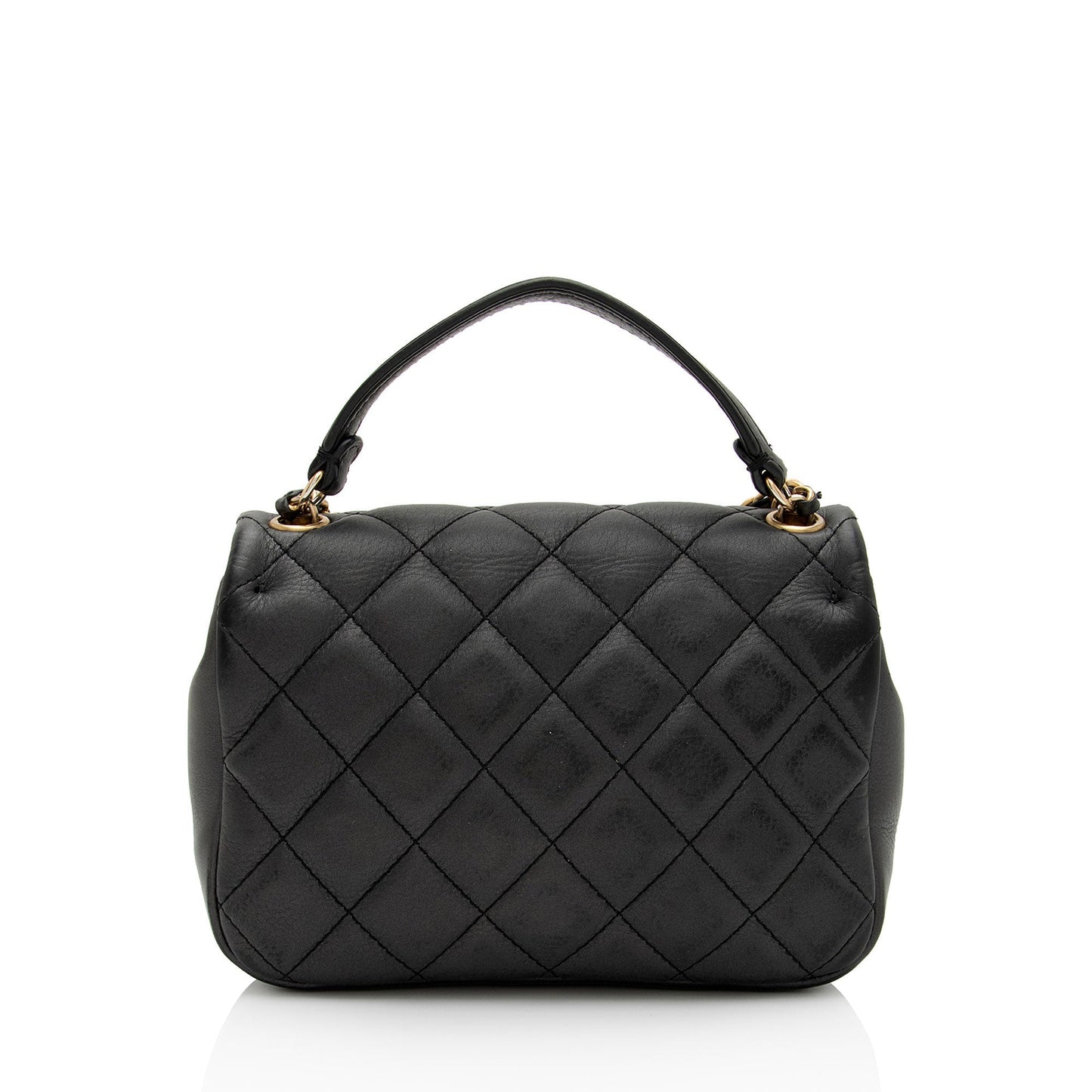 Chanel Quilted Lambskin Top Handle Flap Bag (SHF-8v8JOn)