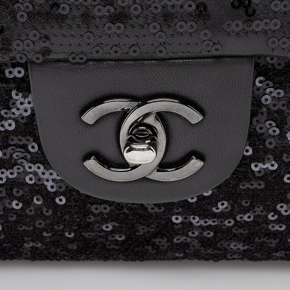 Chanel Sequin Embroidered Classic Flap Bag (SHF-18782)