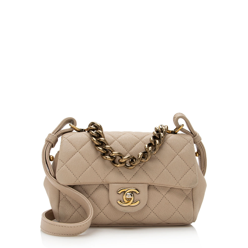 Chanel Sheepskin Trapezio Mini Flap Bag - FINAL SALE (SHF-21135)