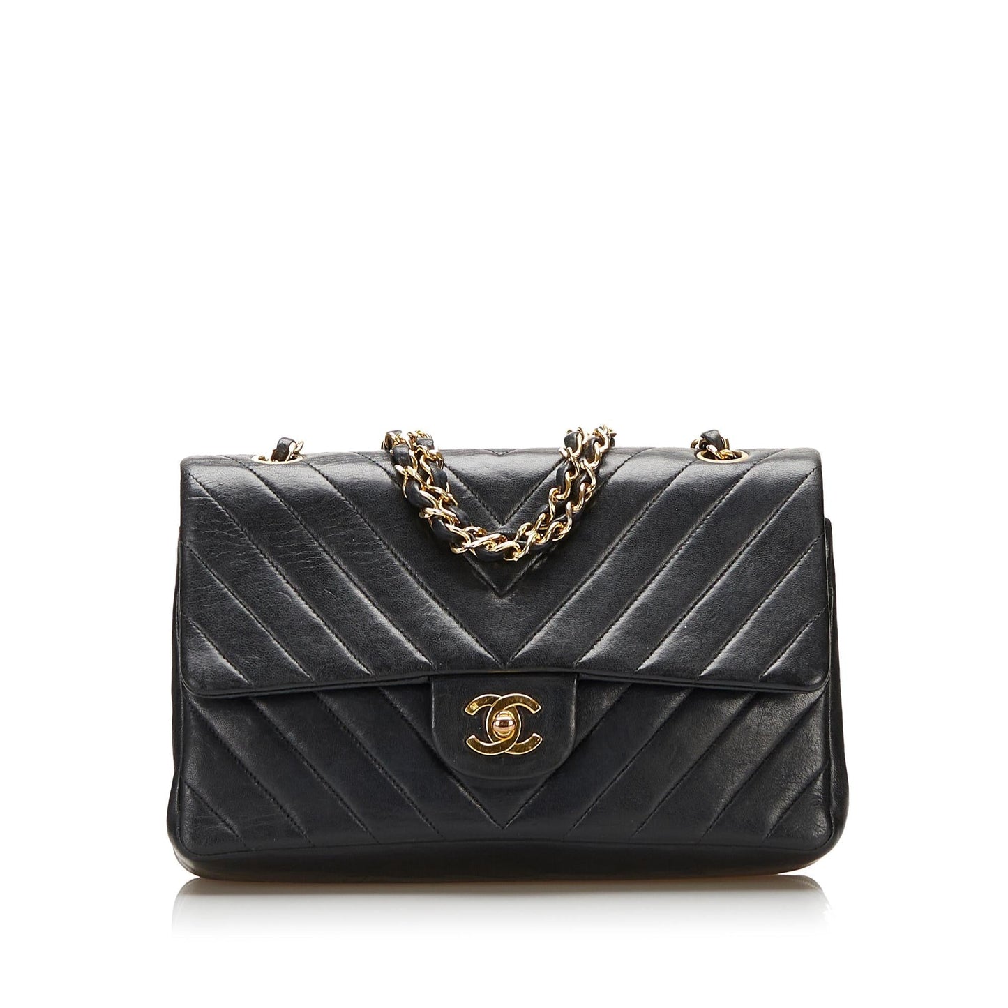 Chanel Small Chevron Lambskin Double Flap (SHG-36400)