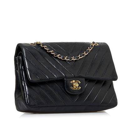 Chanel Small Chevron Lambskin Double Flap (SHG-Te8Mdu)