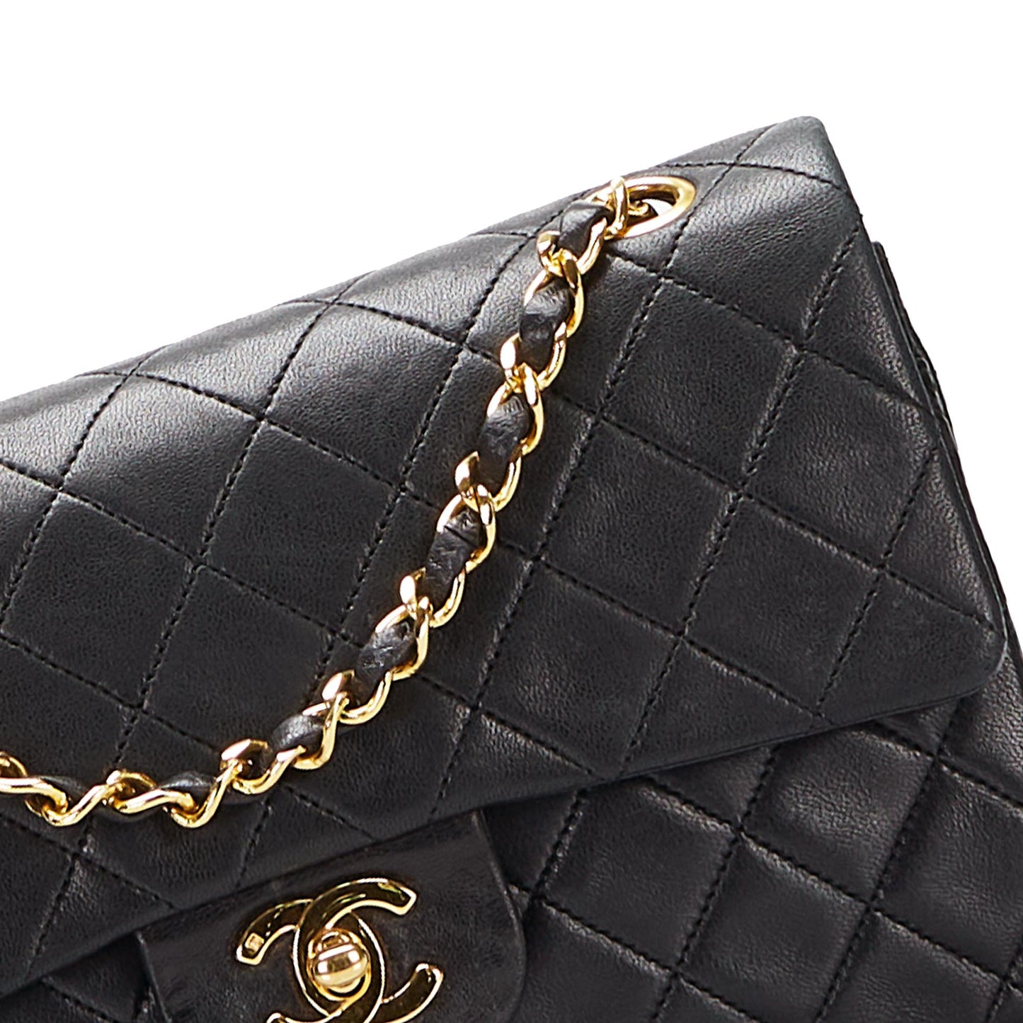 Chanel Small Classic Lambskin Double Flap (SHG-ljuqn8)