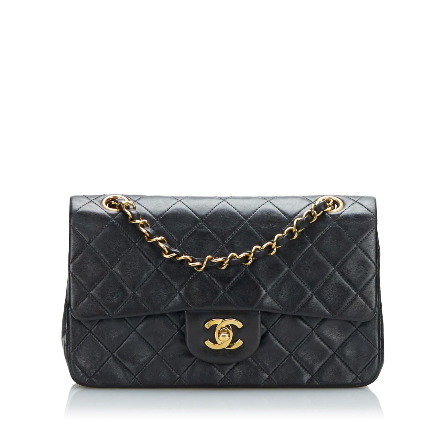 Chanel Small Classic Lambskin Double Flap (SHG-6NqfQJ)