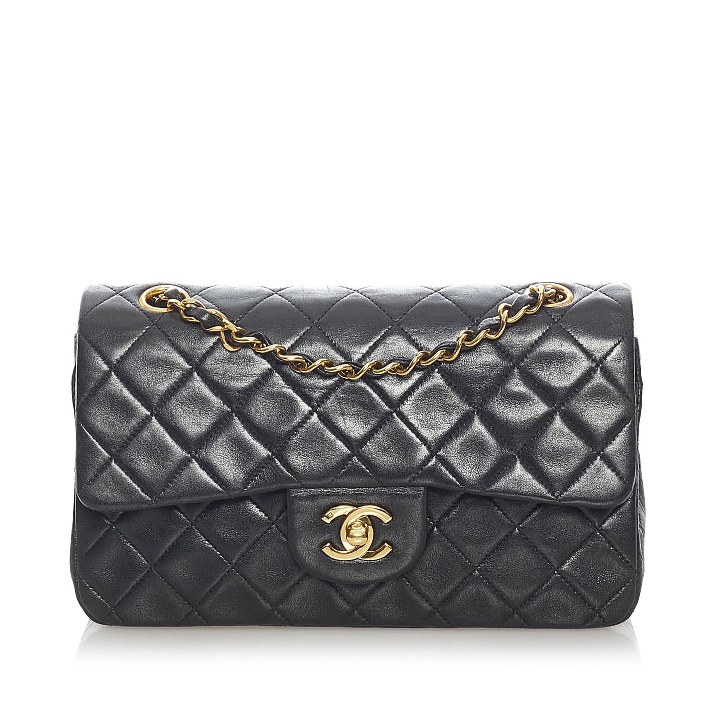 Chanel Small Classic Lambskin Double Flap (SHG-e4HtIK)