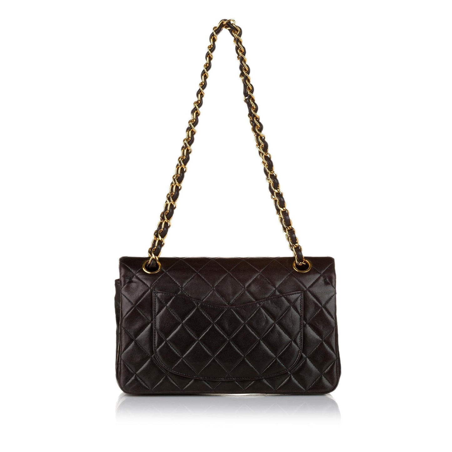 Chanel Small Classic Lambskin Leather Double Flap Bag (SHG-31213)