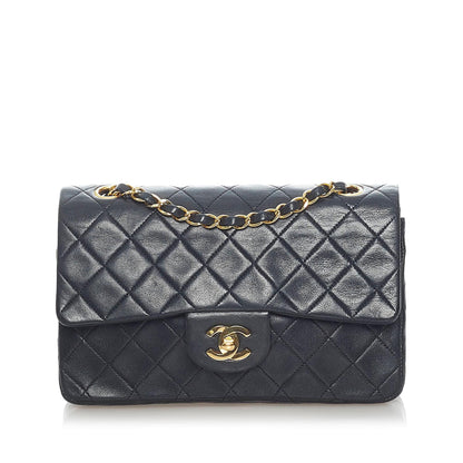 Chanel Small Classic Lambskin Leather Double Flap Bag (SHG-34518)