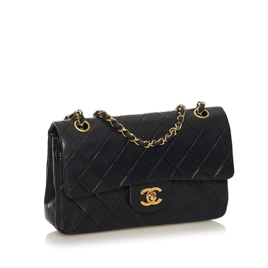 Chanel Small Classic Lambskin Leather Double Flap Bag (SHG-34538)