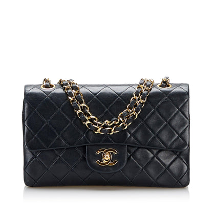 Chanel Small Classic Lambskin Leather Double Flap Bag (SHG-36956)