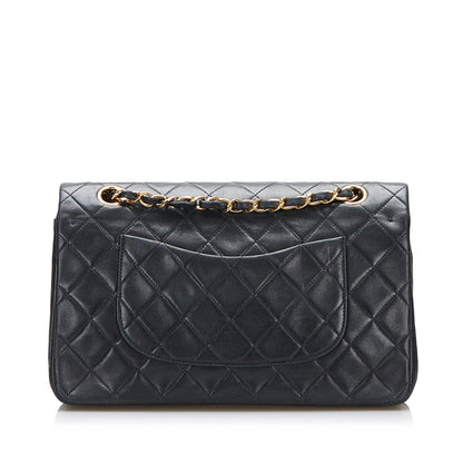 Chanel Small Classic Lambskin Leather Double Flap Bag (SHG-AUyedS)