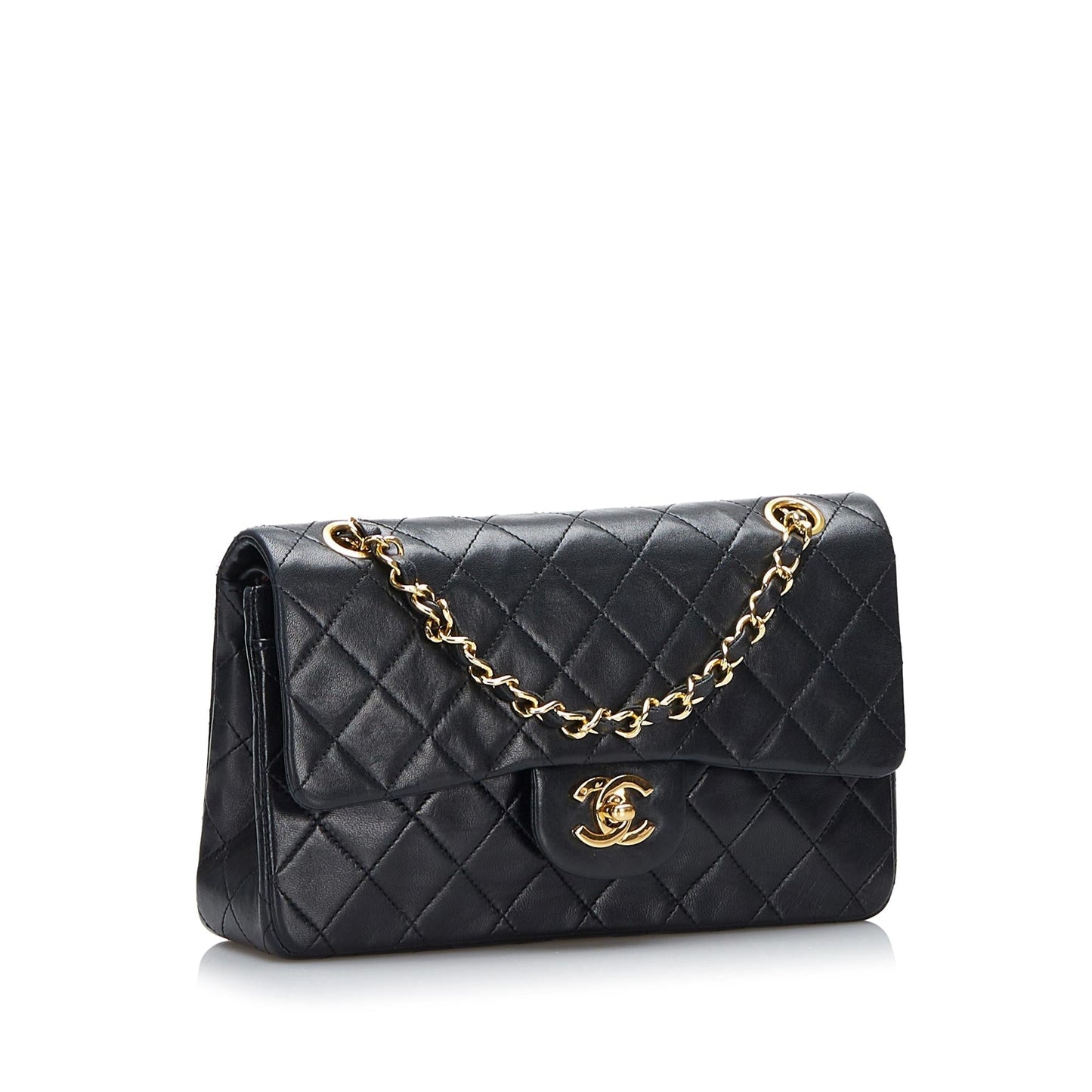 Chanel Small Classic Lambskin Leather Double Flap Bag (SHG-Z0Wpq5)