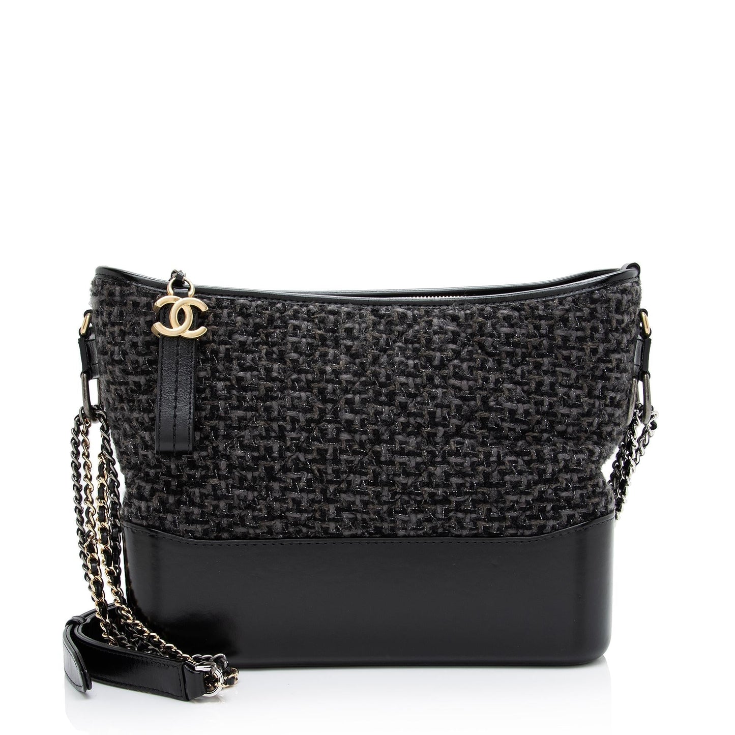 Chanel Tweed Calfskin Gabrielle Medium Hobo (SHF-W2cN8h)