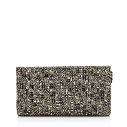 Chanel Tweed Lambskin CC Embellished Wrislet Clutch (SHF-1PtYF3)