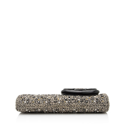 Chanel Tweed Lambskin CC Embellished Wrislet Clutch (SHF-1PtYF3)