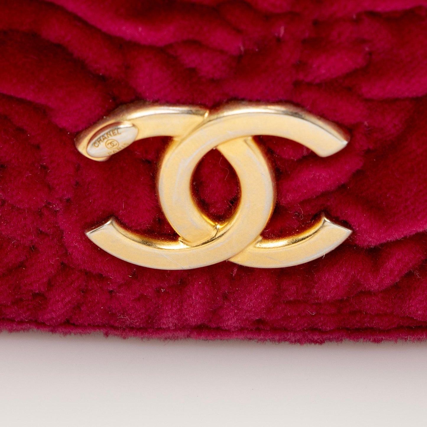 Chanel Velvet Camellia Flap Coin Purse on Chain (SHF-22731)