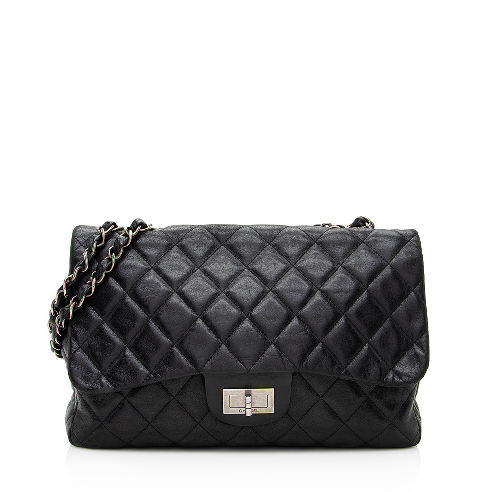 Chanel Washed Lambskin Hybrid Reissue Jumbo Single Flap Bag (SHF-20123)