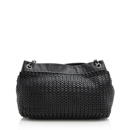 Chanel Woven Caviar Leather CC Charm Medium Tote (SHF-22757)