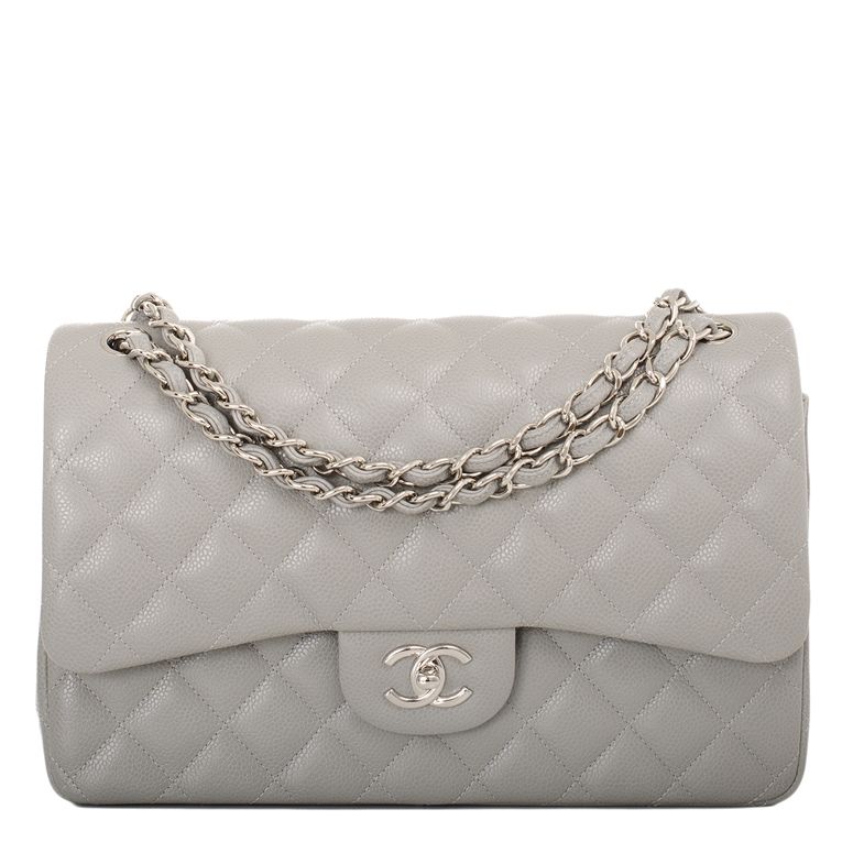 Chanel Mini Flap Bag Light Grey Lambskin SiLouis Vuitton er Hardware