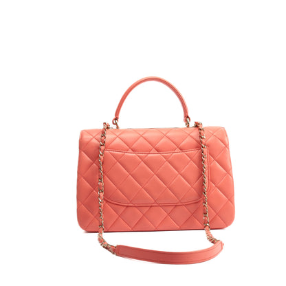 Chanel Trendy CC Top Handle Flap Bag- Coral