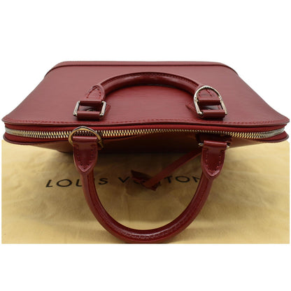 LOUIS VUITTON Alma MM Epi Leather Satchel Bag Red