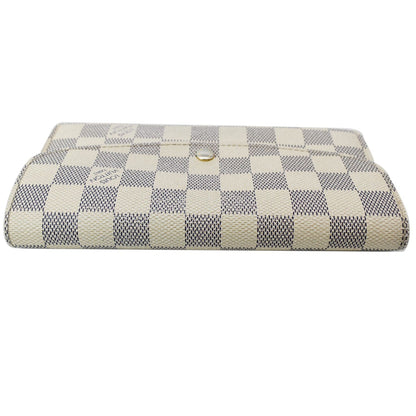 LOUIS VUITTON Emilie Damier Azur Wallet White