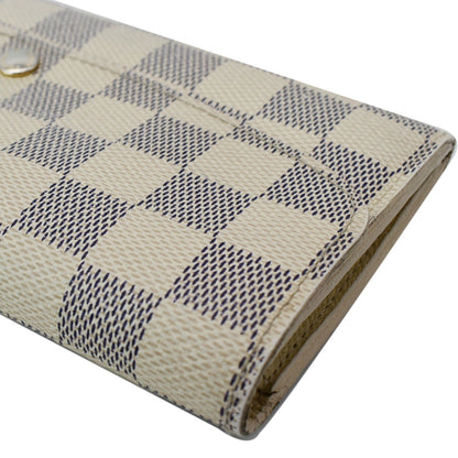 LOUIS VUITTON Emilie Damier Azur Wallet White