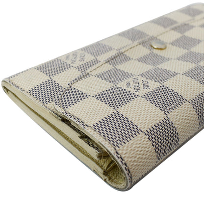 LOUIS VUITTON Emilie Damier Azur Wallet White