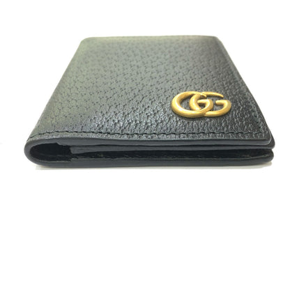 GUCCI Card Case 428737 leather black GG Marmont Women Used