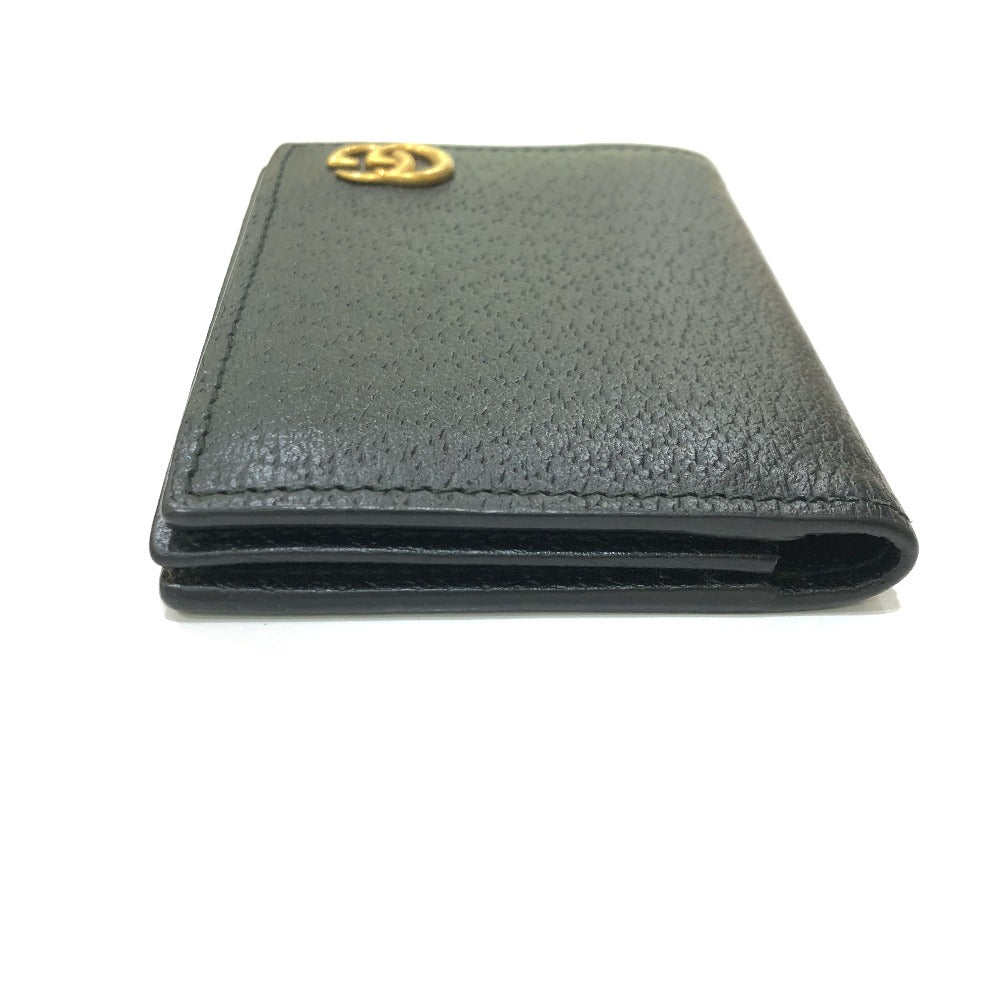 GUCCI Card Case 428737 leather black GG Marmont Women Used