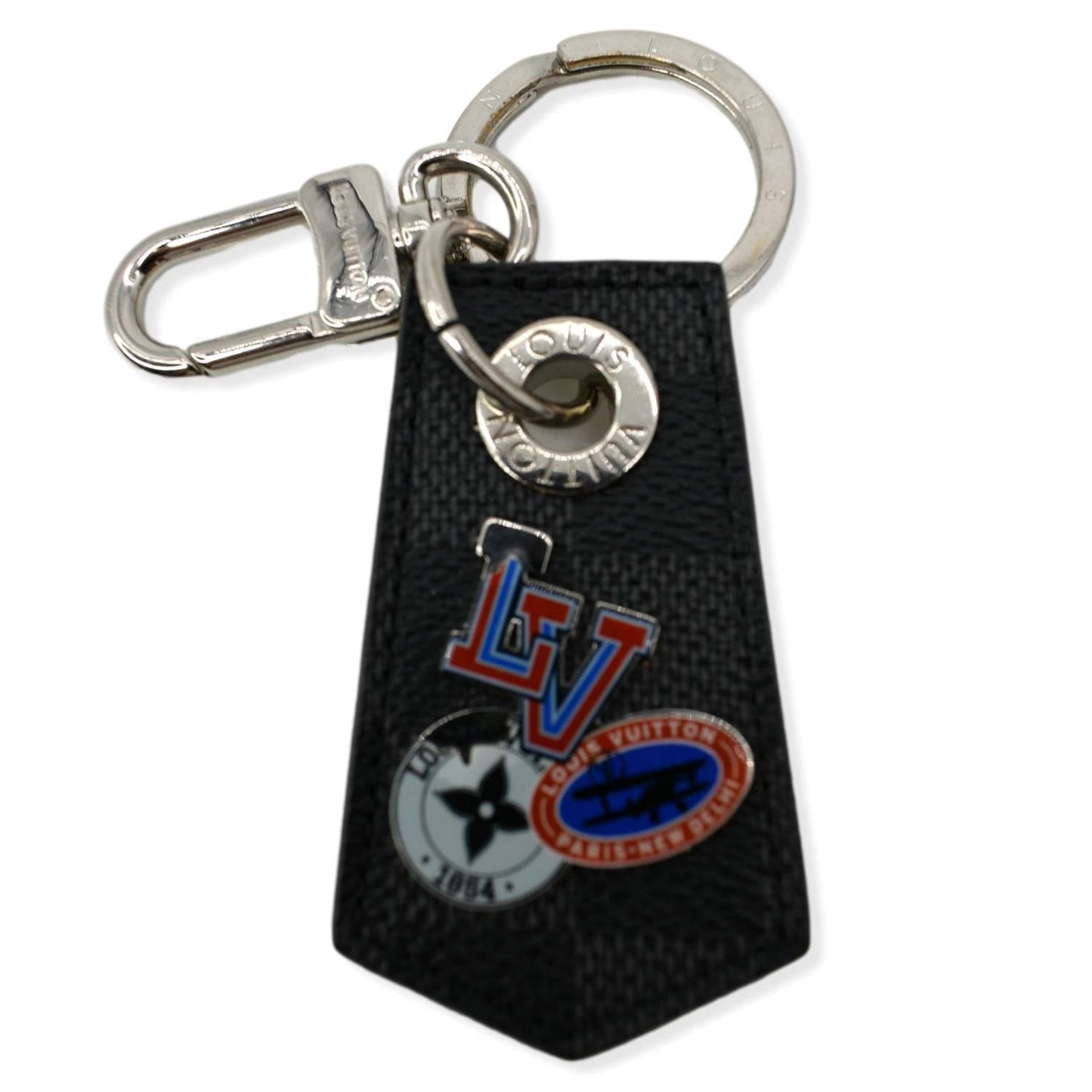 LOUIS VUITTON Alps Key Holder & Bag Charm Black/Silver