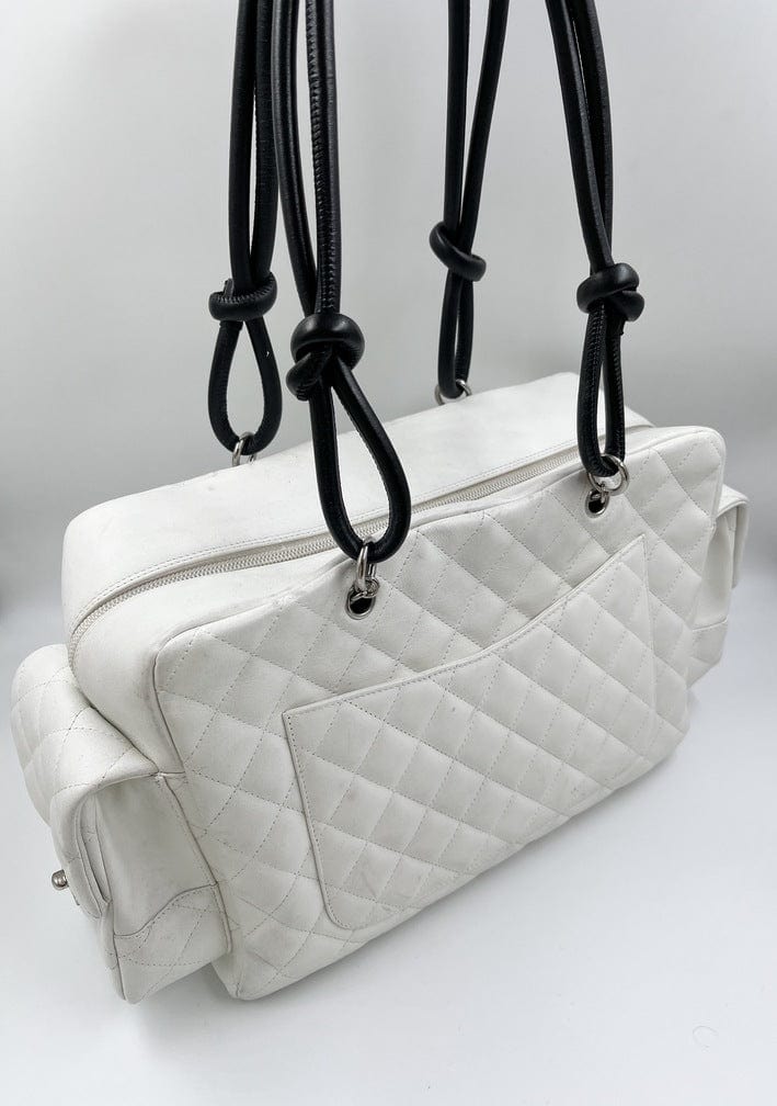 Chanel Cambon Reporter Bag in White Leather