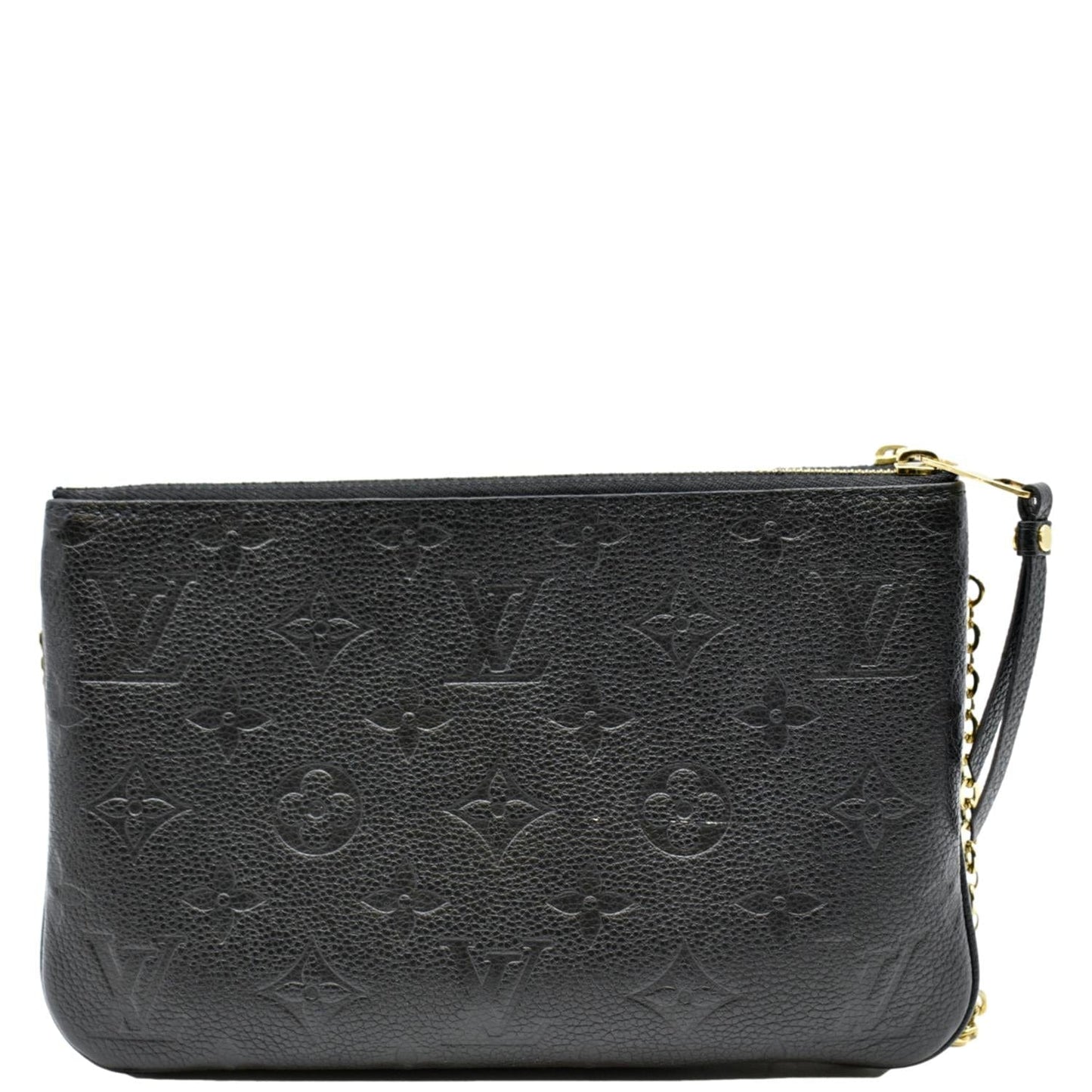 LOUIS VUITTON Double Zip Pochette Monogram Empreinte Crossbody Bag Black