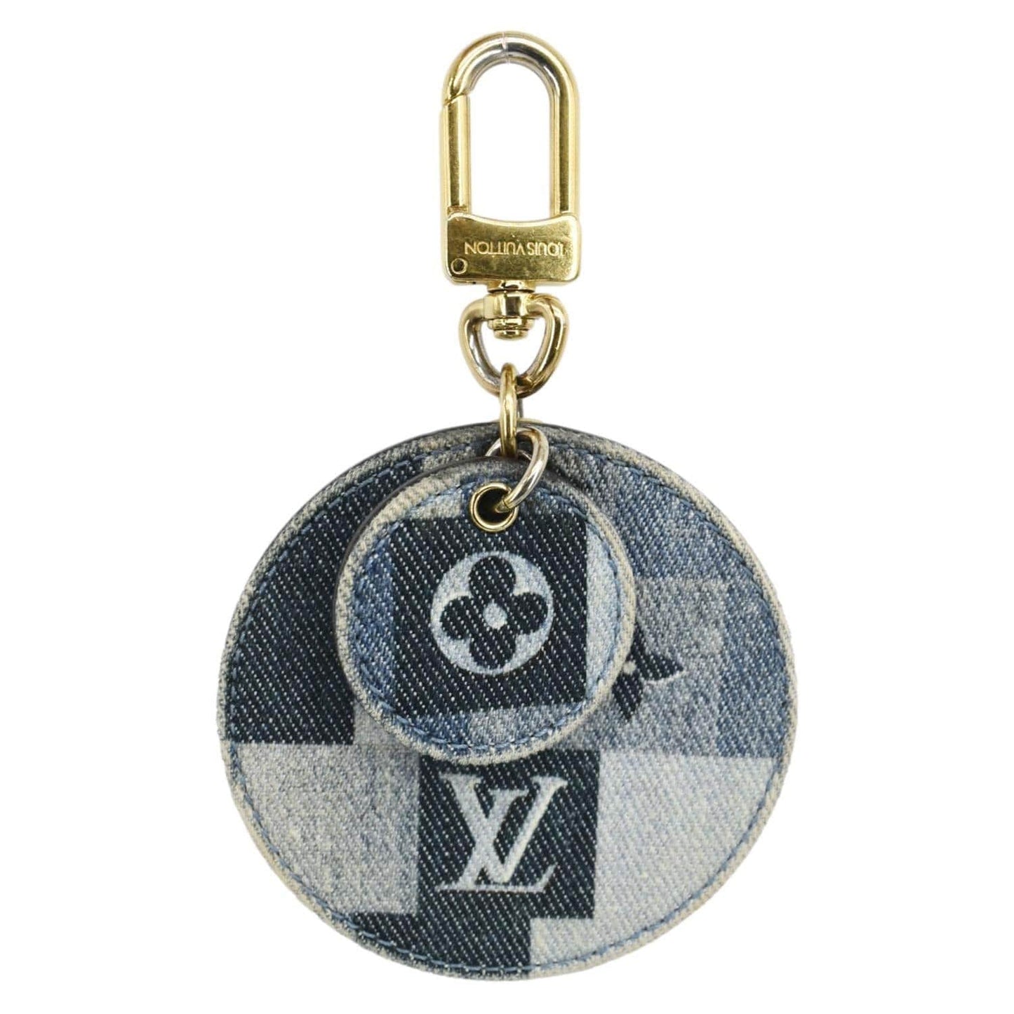 LOUIS VUITTON Denim Key Chain Bag Charm Blue