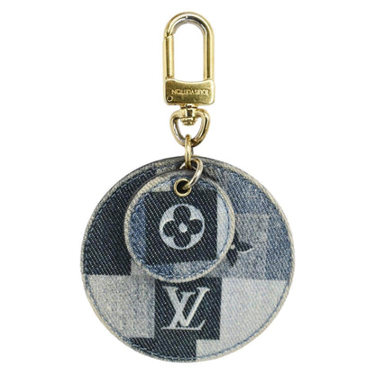 LOUIS VUITTON Denim Key Chain Bag Charm Blue