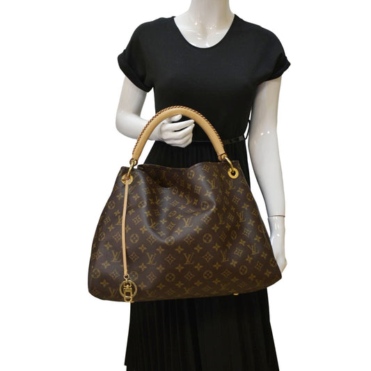 LOUIS VUITTON  Artsy MM Monogram Canvas Hobo Bag Brown