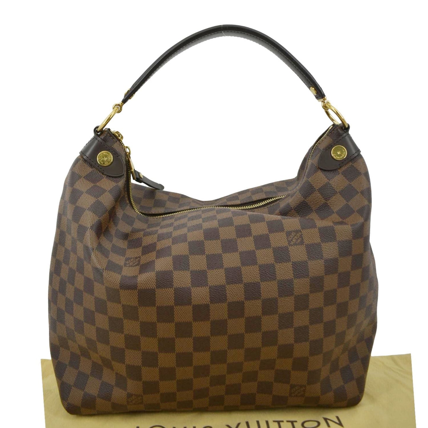 LOUIS VUITTON Duomo Damier Ebene Hobo Bag Brown