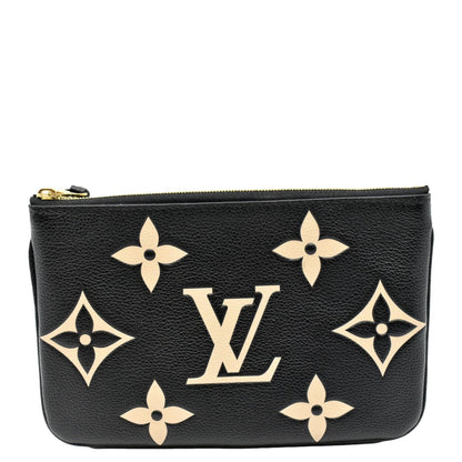 Louis Vuitton Double Zip Pochette Monogram Empreinte Crossbody Bag Bicolor