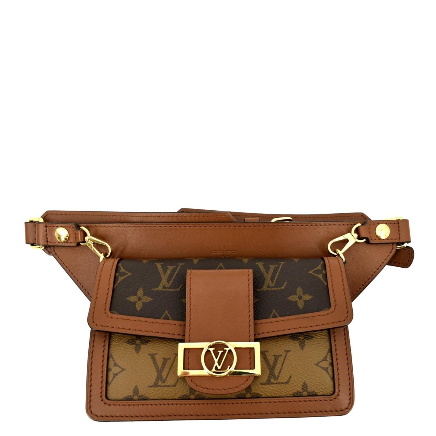 LOUIS VUITTON Dauphine Monogram Reverse Canvas Bumbag Brown