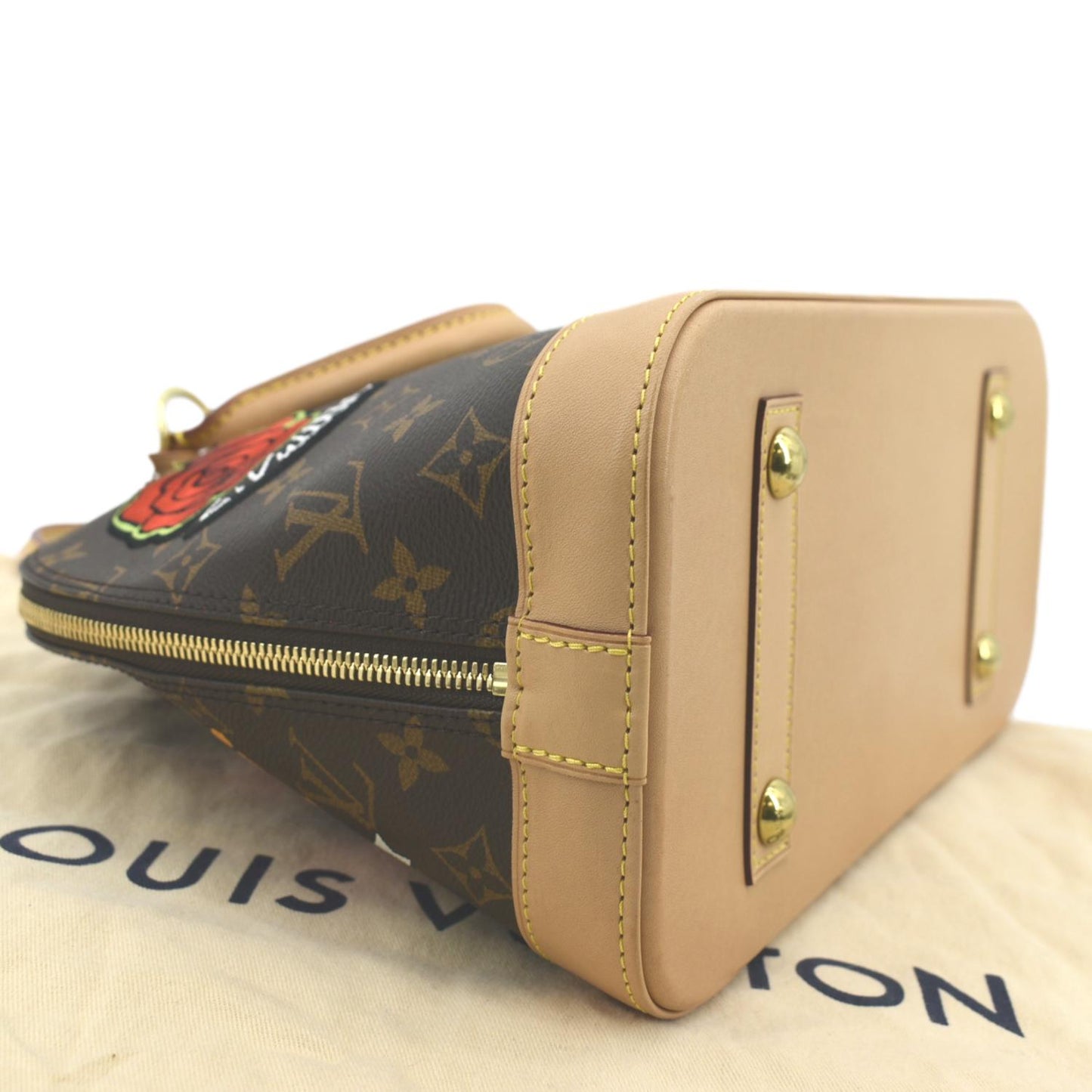 LOUIS VUITTON Alma PM Patches Monogram Canvas Satchel Bag Multicolor