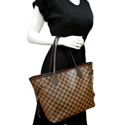 LOUIS VUITTON  Neverfull MM Damier Ebene Tote Bag Brown