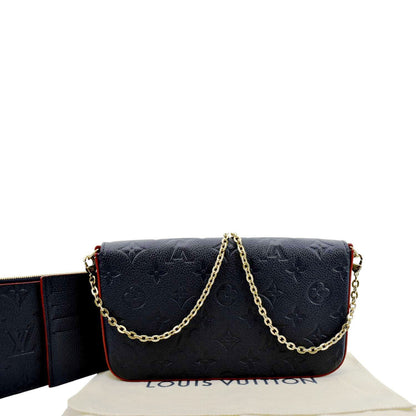 LOUIS VUITTON  Felicie Monogram Empreinte Pochette Crossbody Bag Blue