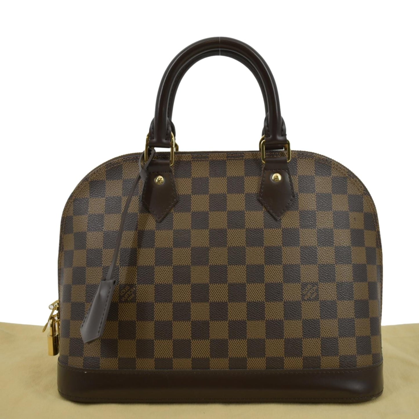 LOUIS VUITTON Alma PM Damier Ebene Satchel Bag Brown