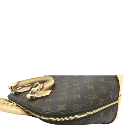 LOUIS VUITTON Alma PM Monogram Canvas Satchel Bag Brown