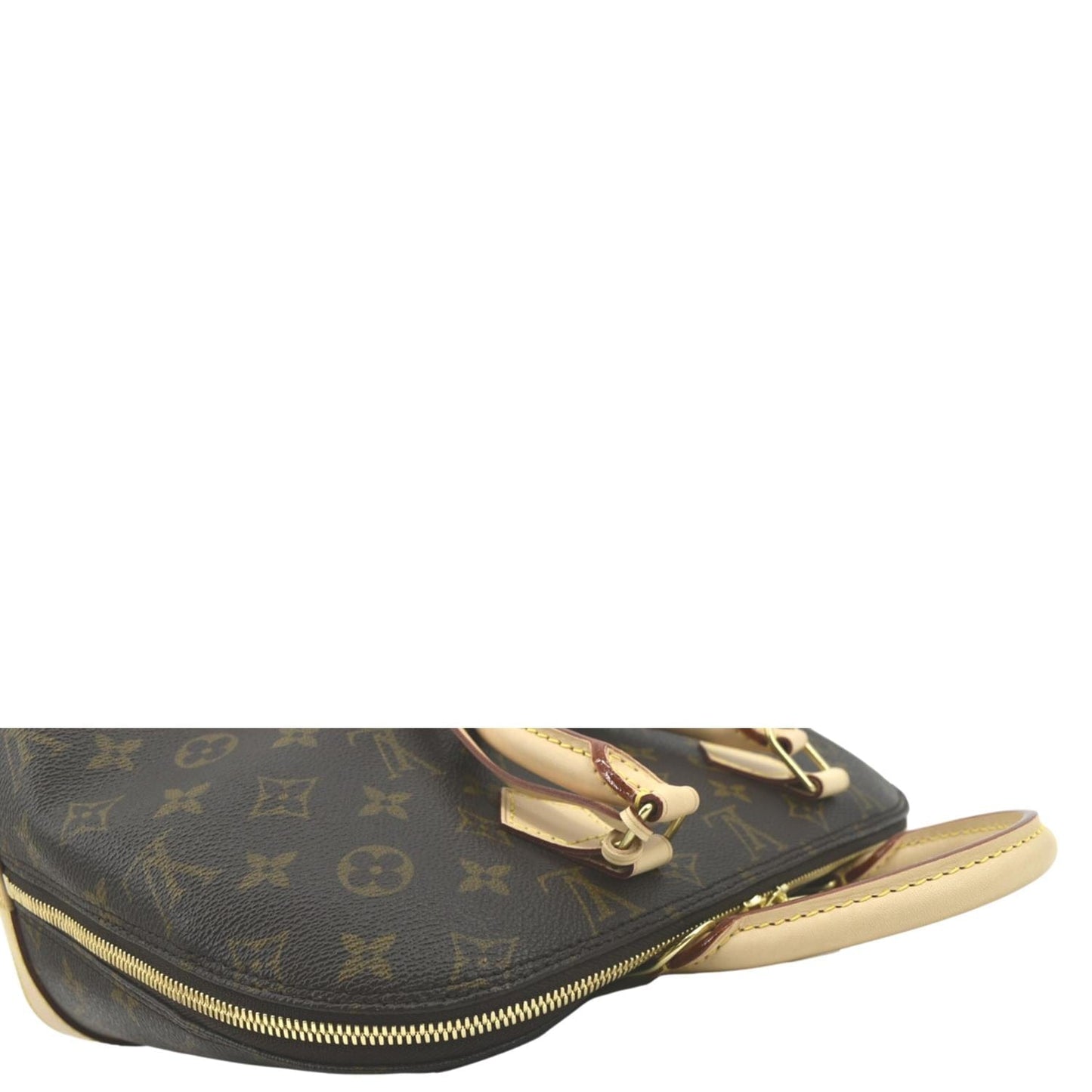 LOUIS VUITTON Alma PM Monogram Canvas Satchel Bag Brown